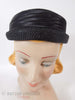 50s/60s Black Straw and Satin Hat - front