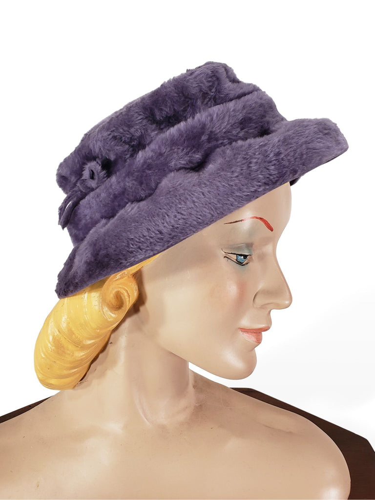 50s/60s Purple Fur Felt Hat