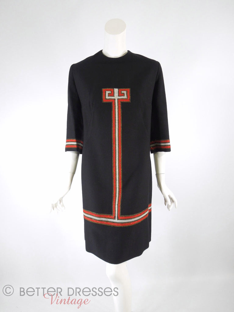 Ethnic Embroidered Tunic Shift Dress - front view