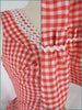 50s Red+White Gingham Patio Dress - details