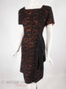50s Black Lace on Orange Dress - angle view