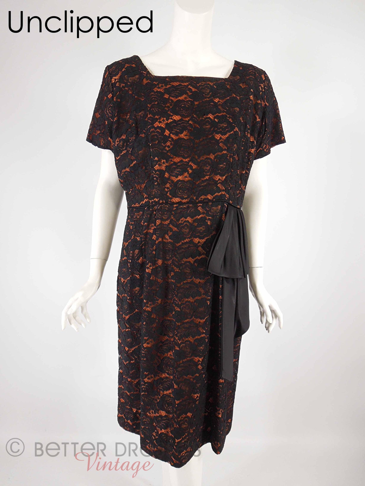 50s Black Lace on Orange Cocktail Dress – Better Dresses Vintage 50s Black Lace on Orange Cocktail Dress – Better Dresses Vintage