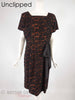 50s Black Lace on Orange Dress - unclipped