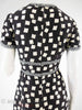 70s B&W Geometric Print Dress - back close view