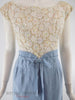 50s/60s Cream Sparkle and Blue Wiggle Dress - close