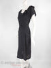 40s/50s Black Crepe Dress With Roses - angle