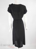 40s/50s Black Crepe Dress With Roses - back full view