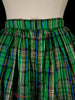 60s Plaid Taffeta Full Skirt - close up of back
