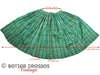 60s Plaid Taffeta Full Skirt - interior with measurements
