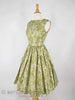 60s Moss Green Full Skirt Dress - angle view