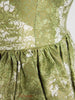 60s Moss Green Full Skirt Dress - waist detail