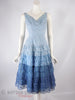50s Blue Lace Party Dress - no crinoline, front