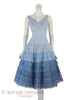 50s Blue Lace Party Dress - front