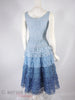 50s Blue Lace Party Dress - no crinoline, back