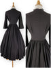 back views of 1940s full-circle skirt dress