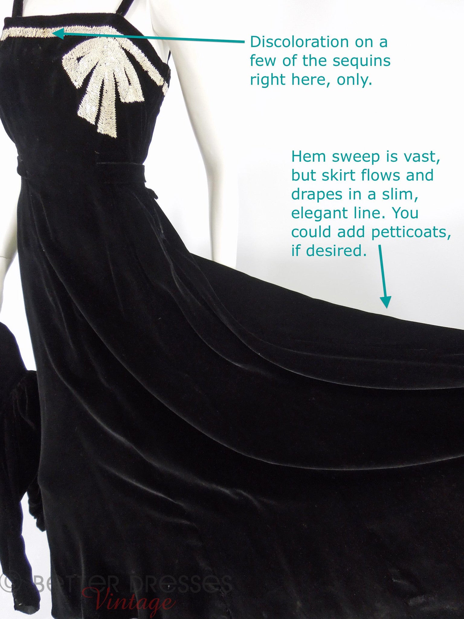 1940s Dorothy O'Hara Velvet Gown - S/M – Dethrose Vintage