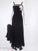 30s Black Velvet Dress & Jkt - dress front
