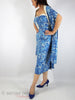40s/50s Blue Floral Wiggle With Wrap - view 1