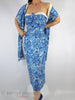 40s/50s Blue Floral Wiggle With Wrap - view 2