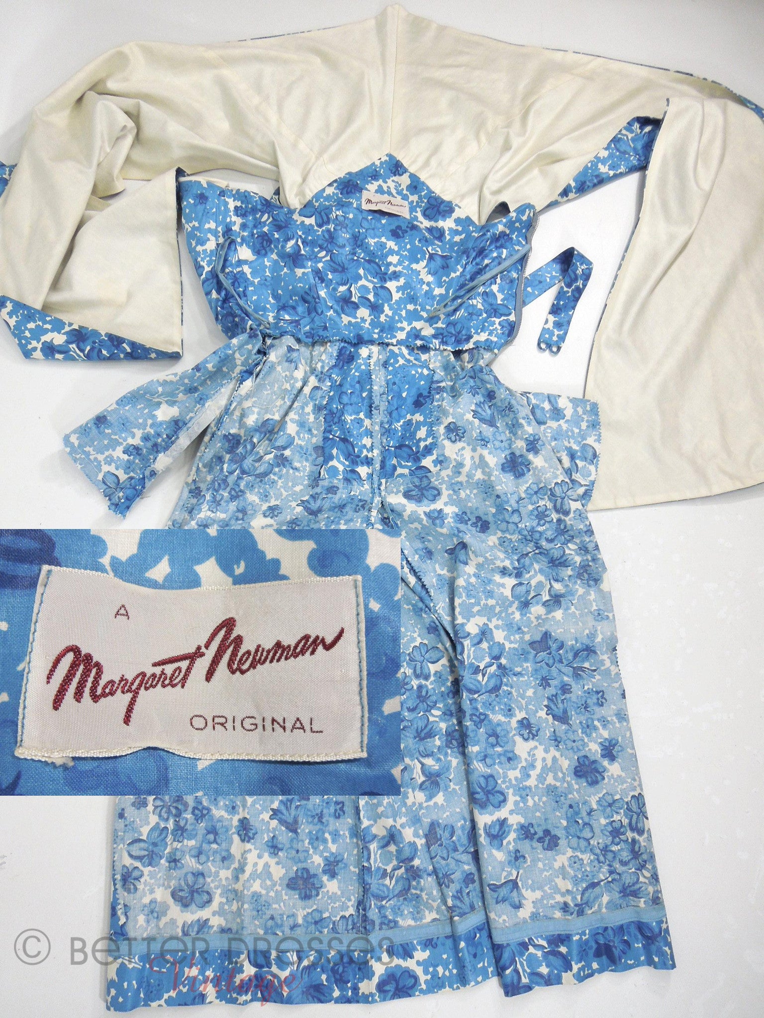 Vtg 40s 50s sheath dress blue floral wiggle with wrap Better Dresses Vintage Vtg 40s 50s sheath dress blue floral wiggle with wrap Better Dresses Vintage