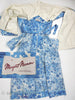 40s/50s Blue Floral Wiggle With Wrap - interior + Margaret Newman label