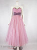 40s/50s Pink Tulle Ball Gown - full view