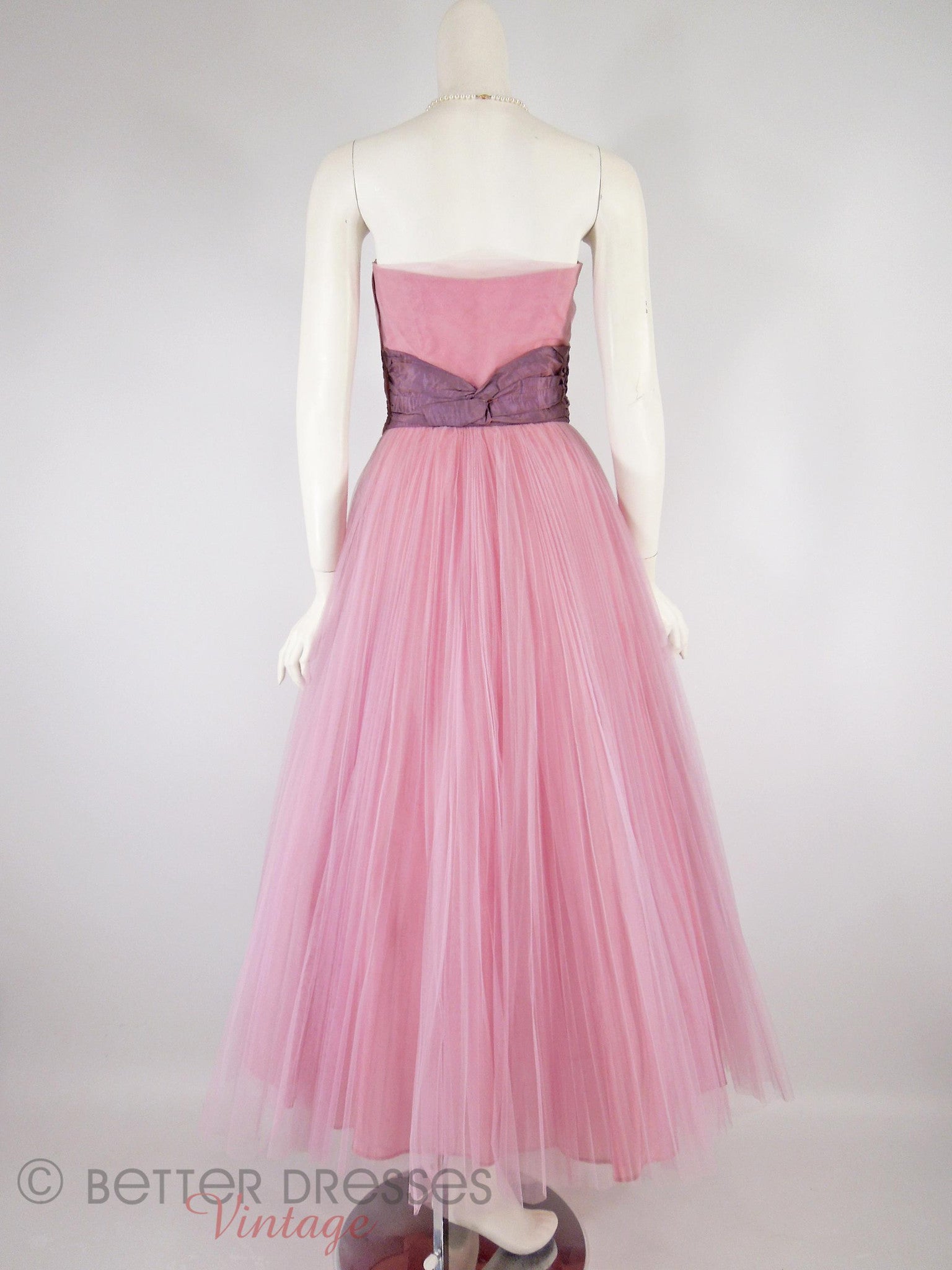 True Vintage 40s 50s Pink Tulle Strapless Ball Gown - sm Better Dresses Vintage True Vintage 40s 50s Pink Tulle Strapless Ball Gown - sm Better Dresses Vintage