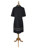 60s Shift Dress in Black Crimplene
