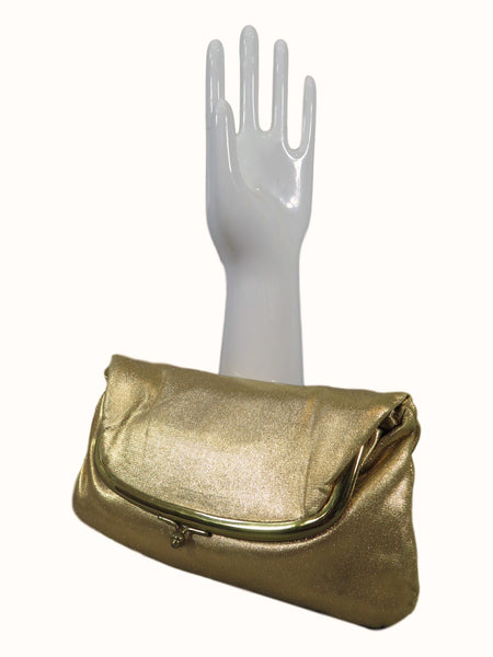 50s Gold Fold-Over Frame Clutch Purse
