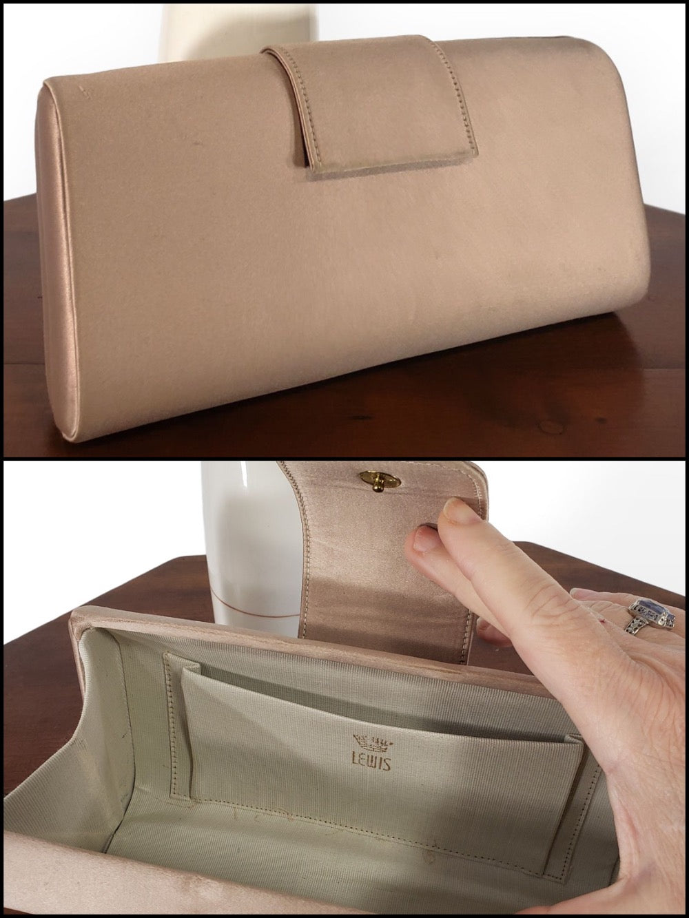Taupe sales clutch purse