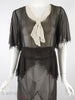 20s/30s Dress in Black Crepe - close view