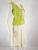 60s Apple Green and Cream Dress - angle view