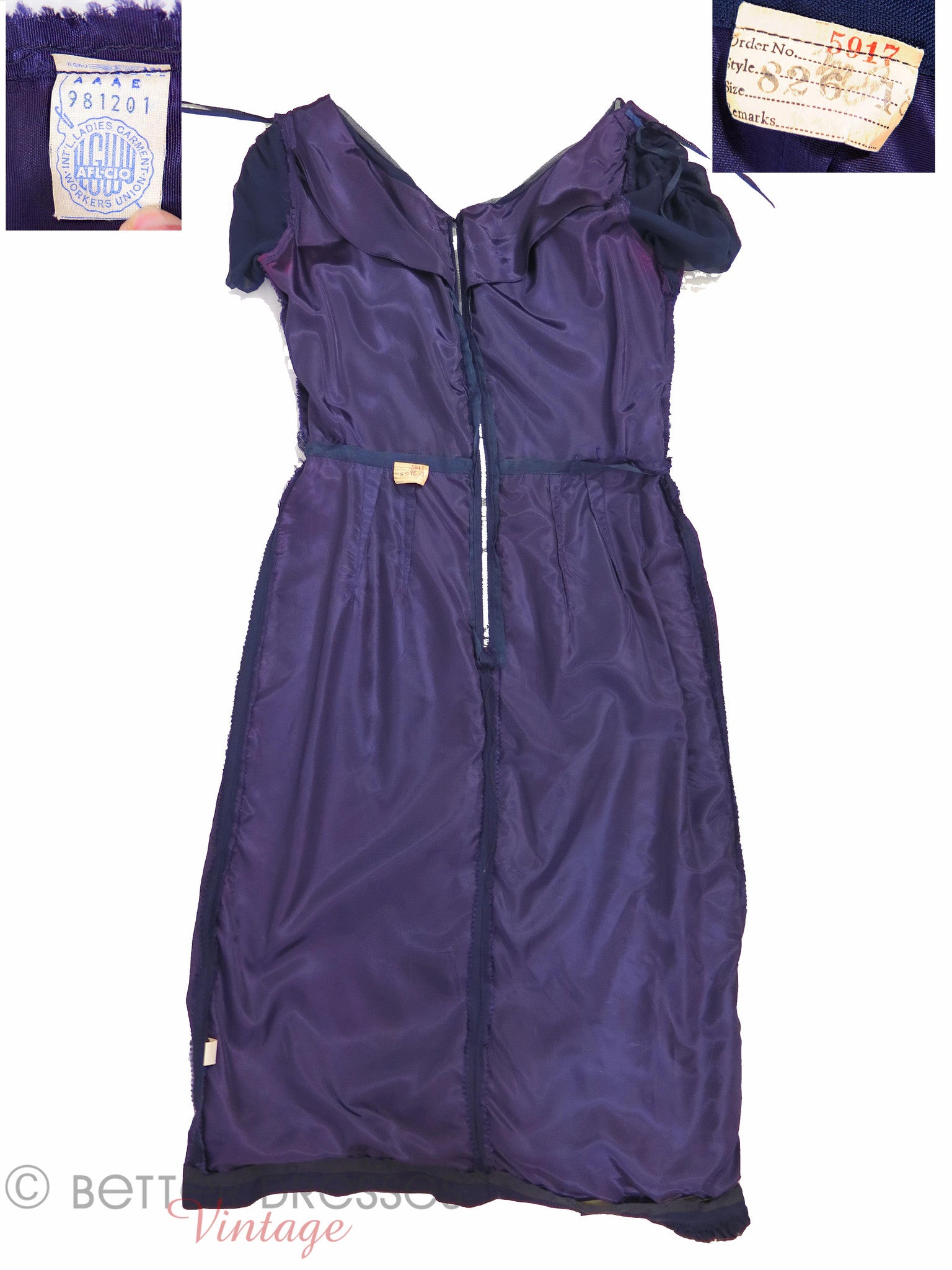 50s Chiffon Navy Vintage Blue – Dresses Cocktail Better Silk Dress