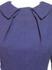 50s Purple Wool Day Dress - bodice detail