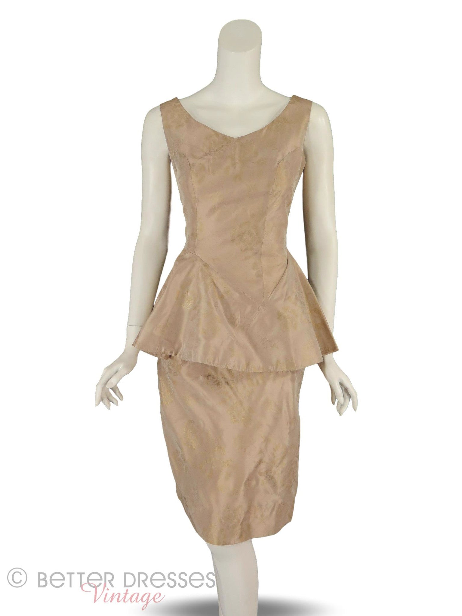 50s peplum dress 80s does 50s RED VELVET DRAPED PEPLUM WIGGLE PARTY DRESS