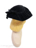 40s/50s Cartwheel Hat in Black Velvet