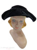 40s/50s Platter Hat in Black Velvet