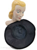 40s/50s New Look Platter Hat in Black Velvet - interior