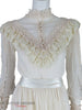70s/80s Cream Lace Boho dress - front close-up view