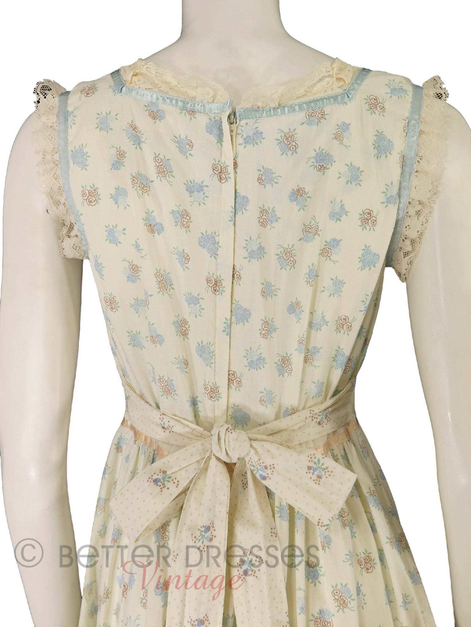 70s/80s Gunne Sax Cream Floral Maxi Sundress – Better