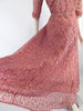 40s pink lace gown - skirt held out