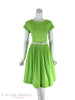 60s Lime Green Polka Dot Dress - straight front