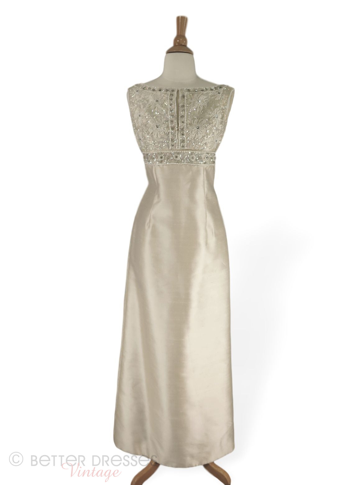 60s Beaded Column Gown in Cream Better Dresses Vintage 60s Beaded Column Gown in Cream Better Dresses Vintage