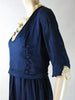 10s Edwardian Blue Silk Dress - front angle