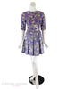 50s/60s Purple Watercolor Dress - front, no crinoline