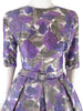 50s/60s Purple Watercolor Dress - close view