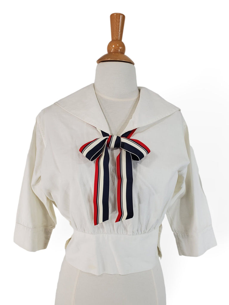 Antique 1910s 1920s Sports Middy Blouse 