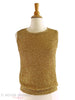 1960s Gold Metallic Sleeveless Sweater - bloused
