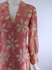 60s Pink Metallic Coat Dress - close view