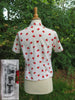 60s Short Sleeve Strawberries Blouse